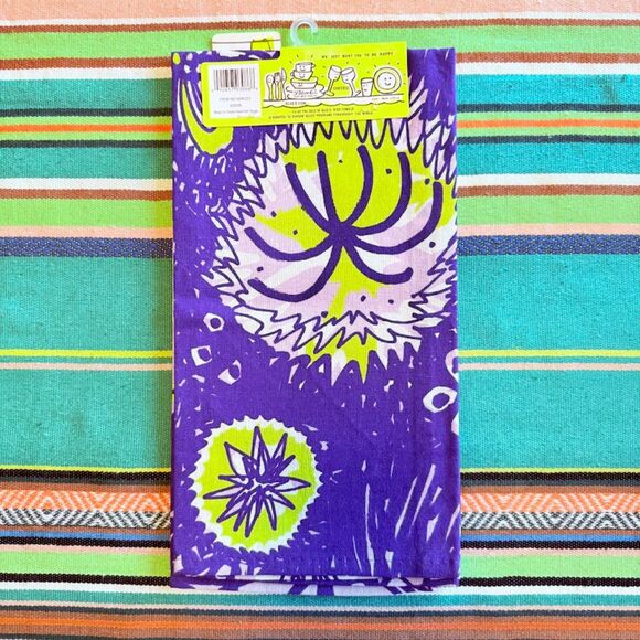 Blue Q 'Magic Is Totally Real' Dish Towel in Purple Yellow & White 21" x 28" NWT - Picture 2 of 5